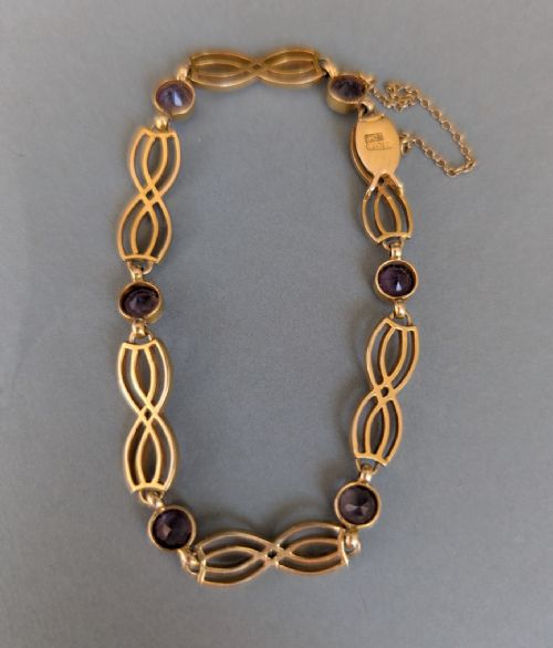 EDWARDIAN 9CT GOLD AMETHYST BRACELET BY DEAKIN AND FRANCIS - ADDITIONAL PHOTO 7