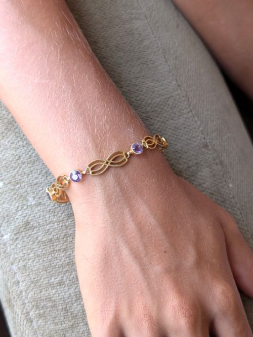 EDWARDIAN 9CT GOLD AMETHYST BRACELET BY DEAKIN AND FRANCIS - ADDITIONAL PHOTO 9