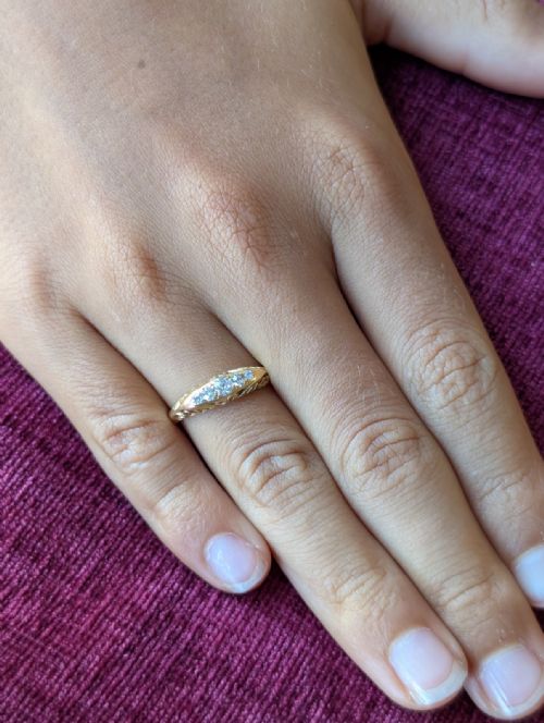 VICTORIAN 18CT GOLD DIAMOND GYPSY RING - ADDITIONAL PHOTO 6