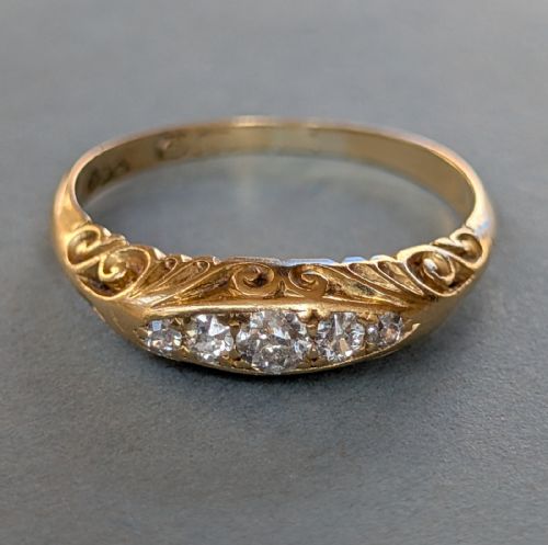 VICTORIAN 18CT GOLD DIAMOND GYPSY RING - ADDITIONAL PHOTO 8