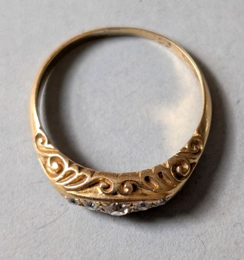 VICTORIAN 18CT GOLD DIAMOND GYPSY RING - ADDITIONAL PHOTO 9
