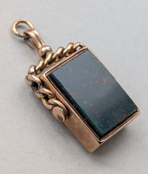 VICTORIAN 9CT GOLD SPINNING FOB C1891 - ADDITIONAL PHOTO 4