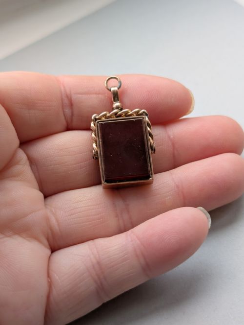 VICTORIAN 9CT GOLD SPINNING FOB C1891 - ADDITIONAL PHOTO 8
