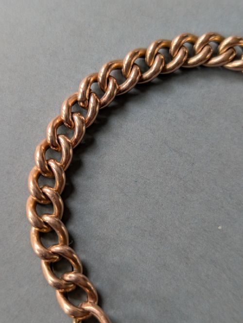 EDWARDIAN 9CT ROSE GOLD CURB CHAIN WITH PADLOCK 11G C1903 - ADDITIONAL PHOTO 9