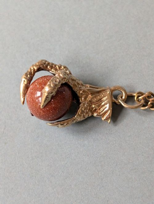 ANTIQUE 9CT GOLD EAGLE CLAW PENDANT FOB C1903 - ADDITIONAL PHOTO 4