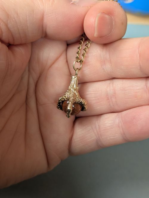 ANTIQUE 9CT GOLD EAGLE CLAW PENDANT FOB C1903 - ADDITIONAL PHOTO 5