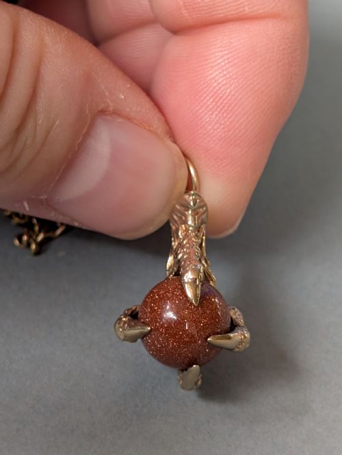 ANTIQUE 9CT GOLD EAGLE CLAW PENDANT FOB C1903 - ADDITIONAL PHOTO 8