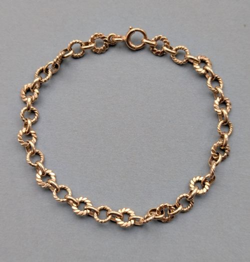 antique solid 9ct gold fancy link bracelet - CATEGORY: ANTIQUE JEWELLERY - DATED 1940