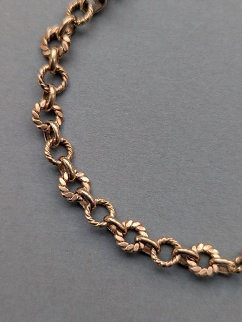 ANTIQUE SOLID 9CT GOLD FANCY LINK BRACELET - ADDITIONAL PHOTO 1