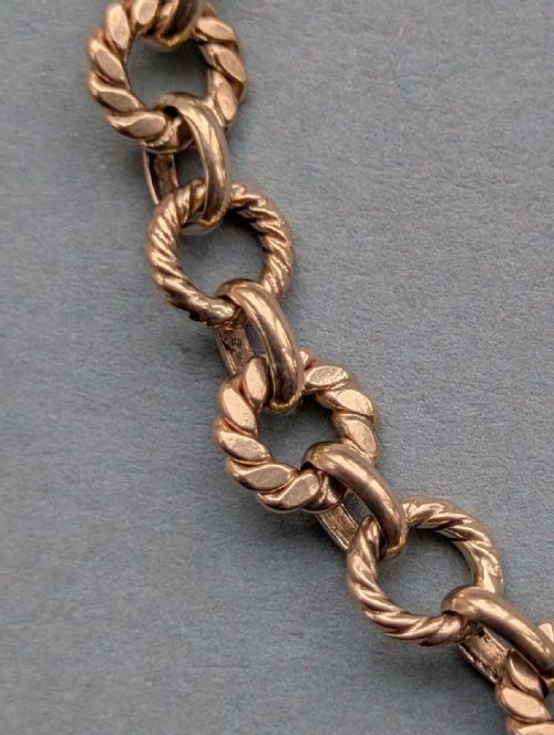 ANTIQUE SOLID 9CT GOLD FANCY LINK BRACELET - ADDITIONAL PHOTO 2
