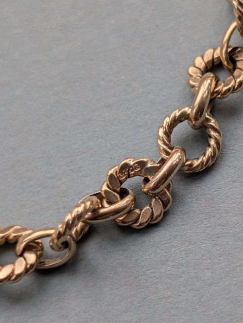 ANTIQUE SOLID 9CT GOLD FANCY LINK BRACELET - ADDITIONAL PHOTO 3