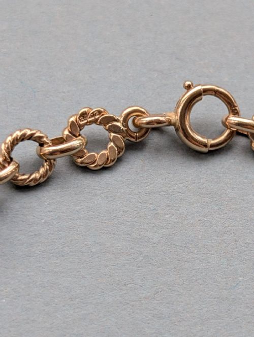 ANTIQUE SOLID 9CT GOLD FANCY LINK BRACELET - ADDITIONAL PHOTO 4