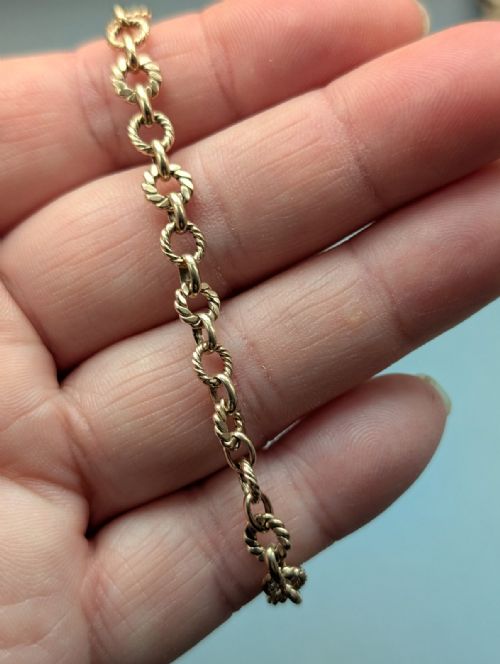 ANTIQUE SOLID 9CT GOLD FANCY LINK BRACELET - ADDITIONAL PHOTO 5