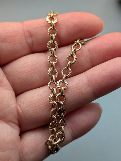 ANTIQUE SOLID 9CT GOLD FANCY LINK BRACELET - ADDITIONAL PHOTO 6