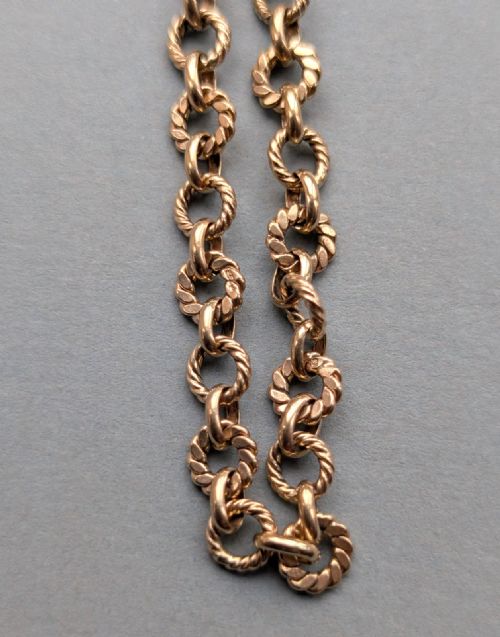 ANTIQUE SOLID 9CT GOLD FANCY LINK BRACELET - ADDITIONAL PHOTO 8
