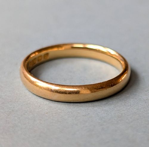 ART DECO 22CT GOLD WEDDING BAND C1923 - ADDITIONAL PHOTO 2