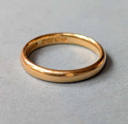 ART DECO 22CT GOLD WEDDING BAND C1923 - ADDITIONAL PHOTO 3
