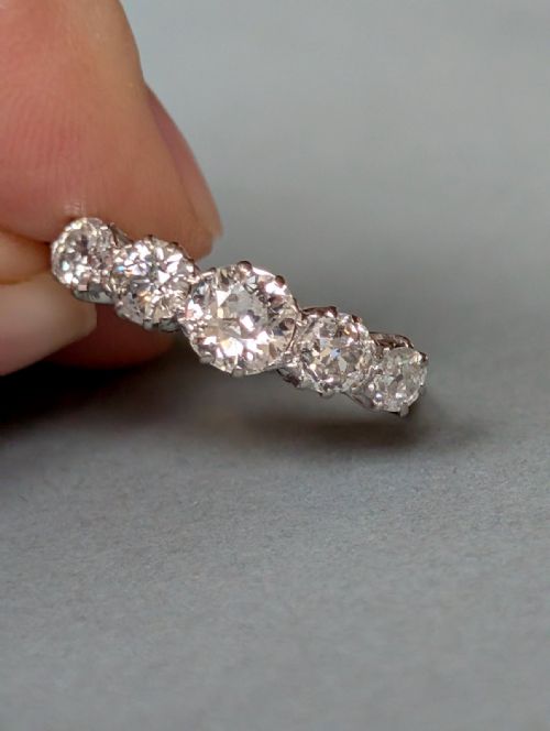 EDWARDIAN 18CT GOLD DIAMOND FIVE STONE RING - ADDITIONAL PHOTO 3