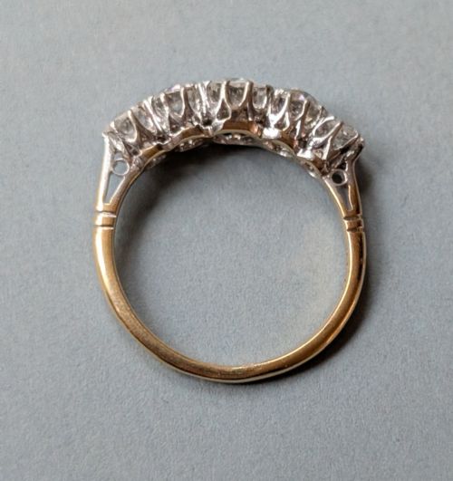 EDWARDIAN 18CT GOLD DIAMOND FIVE STONE RING - ADDITIONAL PHOTO 6