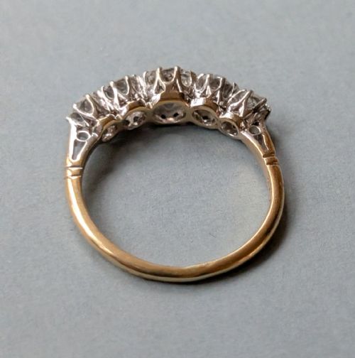 EDWARDIAN 18CT GOLD DIAMOND FIVE STONE RING - ADDITIONAL PHOTO 7