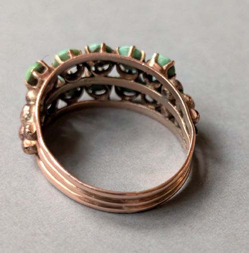 EARLY VICTORIAN TURQUOISE 9CT ROSE GOLD RING - ADDITIONAL PHOTO 7