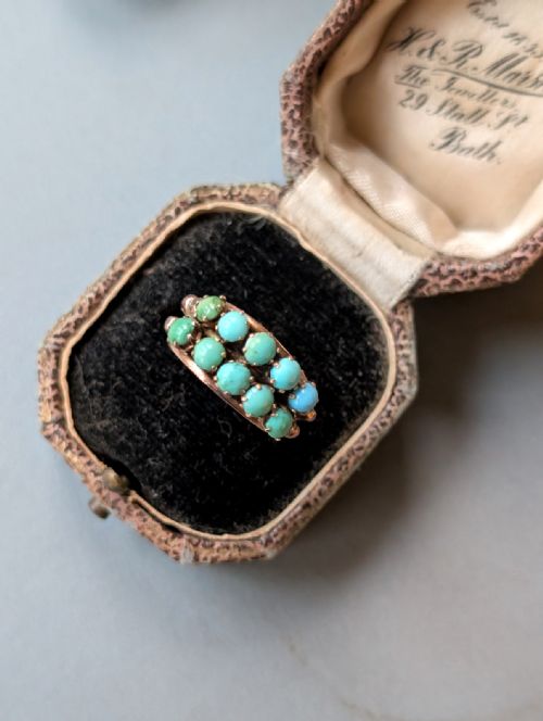 EARLY VICTORIAN TURQUOISE 9CT ROSE GOLD RING - ADDITIONAL PHOTO 8