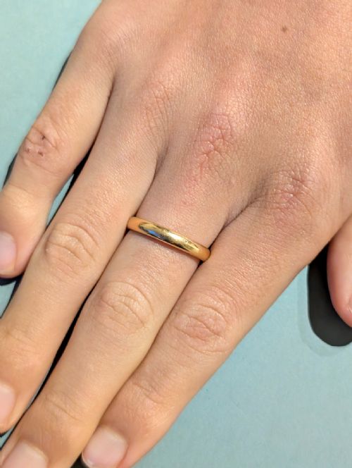 ART DECO 22CT GOLD WEDDING BAND C1923 - ADDITIONAL PHOTO 1