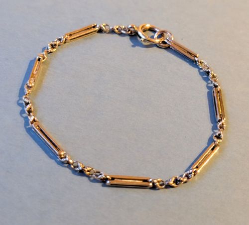 ANTIQUE SOLID 9CT GOLD FANCY LINK BRACELET - ADDITIONAL PHOTO 1