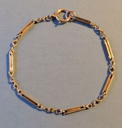 ANTIQUE SOLID 9CT GOLD FANCY LINK BRACELET - ADDITIONAL PHOTO 2