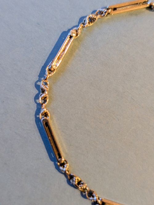 ANTIQUE SOLID 9CT GOLD FANCY LINK BRACELET - ADDITIONAL PHOTO 4