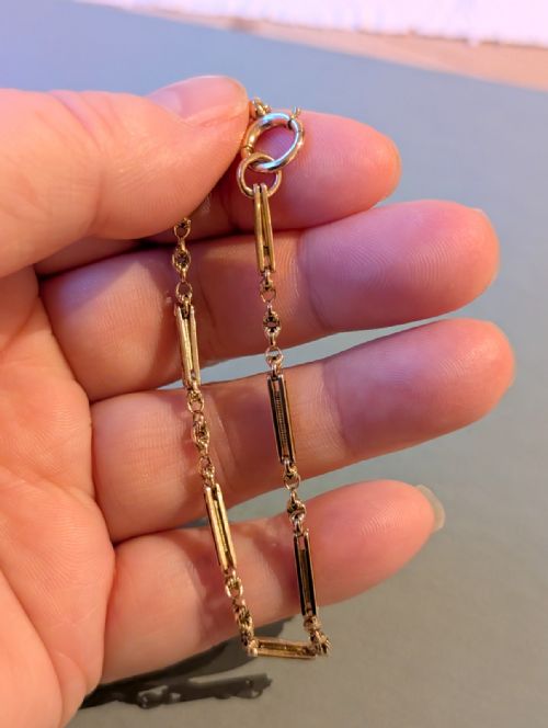 ANTIQUE SOLID 9CT GOLD FANCY LINK BRACELET - ADDITIONAL PHOTO 6