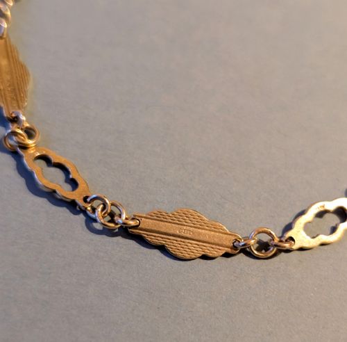 VINTAGE SOLID 9CT GOLD FANCY LINK BRACELET C1952 - ADDITIONAL PHOTO 2