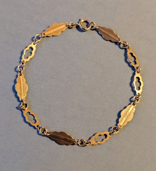 VINTAGE SOLID 9CT GOLD FANCY LINK BRACELET C1952 - ADDITIONAL PHOTO 6