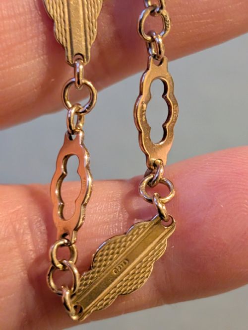 VINTAGE SOLID 9CT GOLD FANCY LINK BRACELET C1952 - ADDITIONAL PHOTO 8