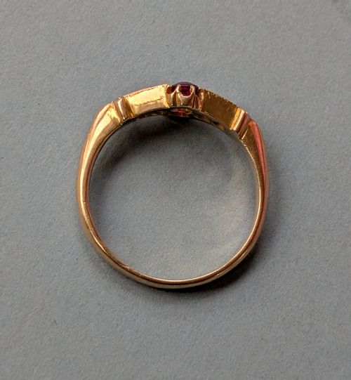 ANTIQUE 18CT GOLD RUBY DIAMOND RING C1915 - ADDITIONAL PHOTO 5