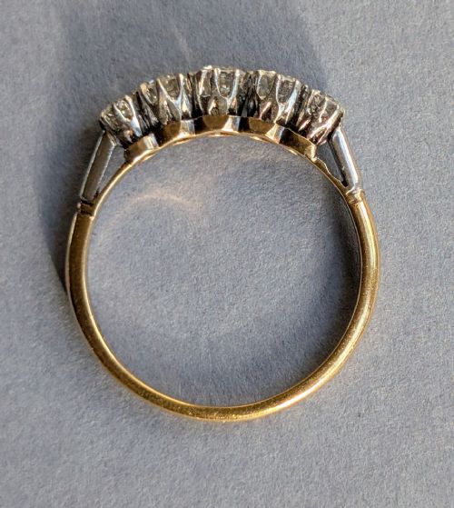 ART DECO 18CT GOLD DIAMOND FIVE STONE RING - ADDITIONAL PHOTO 7