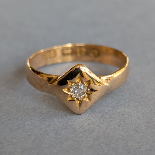 SMALL ANTIQUE 22CT GOLD DIAMOND RING C1878 - ADDITIONAL PHOTO 5