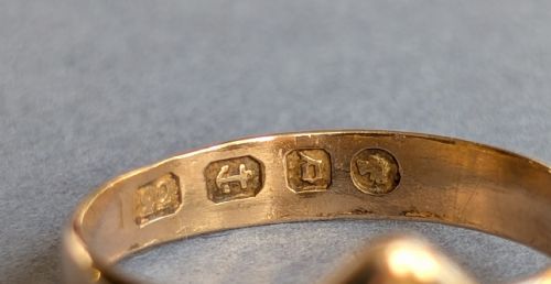 SMALL ANTIQUE 22CT GOLD DIAMOND RING C1878 - ADDITIONAL PHOTO 6