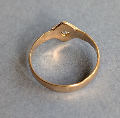 SMALL ANTIQUE 22CT GOLD DIAMOND RING C1878 - ADDITIONAL PHOTO 8