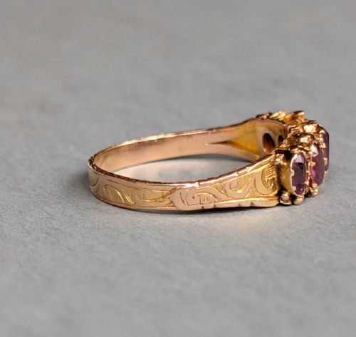 VICTORIAN 15CT GOLD GARNET RING C1897 - ADDITIONAL PHOTO 2