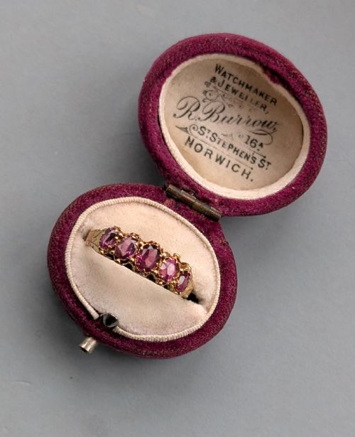 VICTORIAN 15CT GOLD GARNET RING C1897 - ADDITIONAL PHOTO 9
