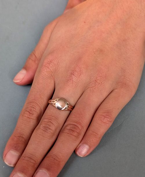 ANTIQUE 9CT ROSE GOLD SIGNET RING WEDDING BAND C1911 - ADDITIONAL PHOTO 9