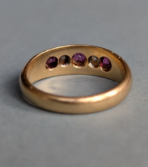 ANTIQUE 18CT GOLD RUBY DIAMOND RING C1912 - ADDITIONAL PHOTO 5