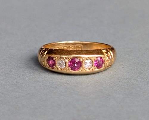 ANTIQUE 18CT GOLD RUBY DIAMOND RING C1912 - ADDITIONAL PHOTO 7