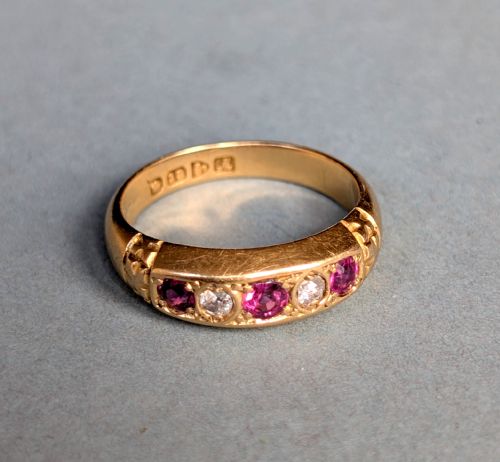 ANTIQUE 18CT GOLD RUBY DIAMOND RING C1912 - ADDITIONAL PHOTO 9
