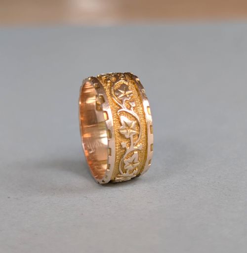 ANTIQUE 9CT GOLD WEDDING BAND RING C1912 - ADDITIONAL PHOTO 6