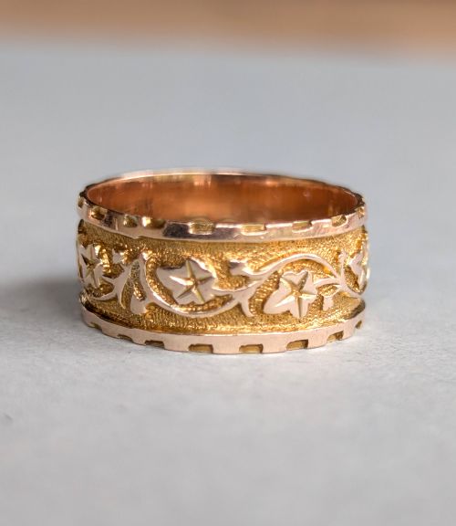 ANTIQUE 9CT GOLD WEDDING BAND RING C1912 - ADDITIONAL PHOTO 7