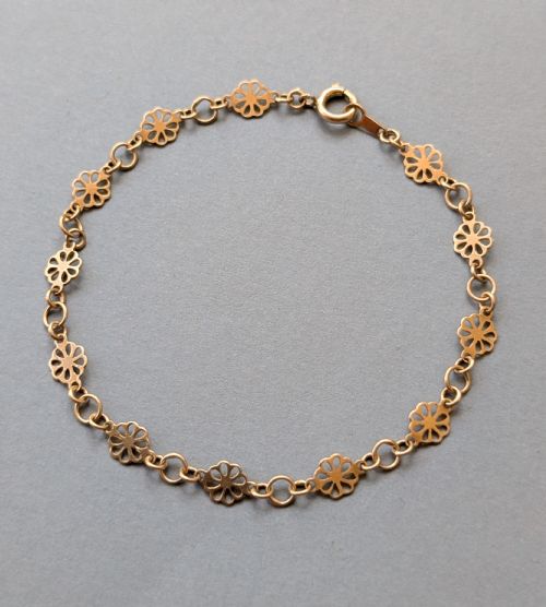 VINTAGE SOLID 9CT GOLD FANCY LINK BRACELET - ADDITIONAL PHOTO 1