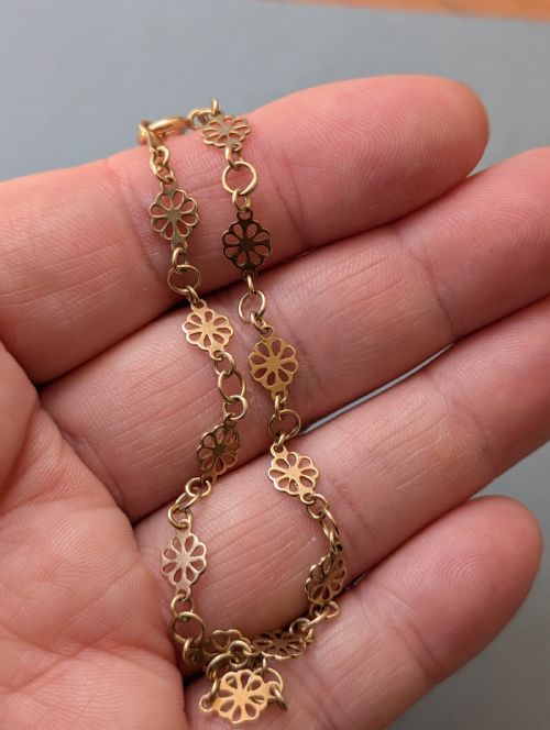VINTAGE SOLID 9CT GOLD FANCY LINK BRACELET - ADDITIONAL PHOTO 7