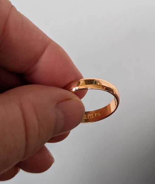 ANTIQUE 22CT GOLD WEDDING BAND C1916 - ADDITIONAL PHOTO 9